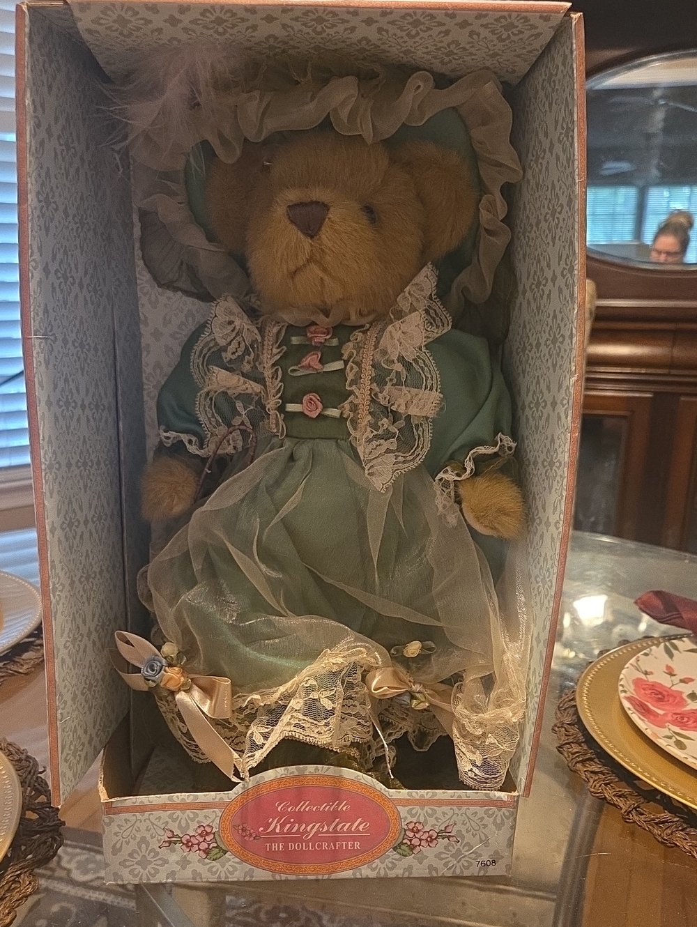 Collectible Kingstale The Dollcrafter Green Lace Bear Doll